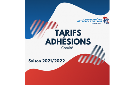 Tarifs adhésions Comité